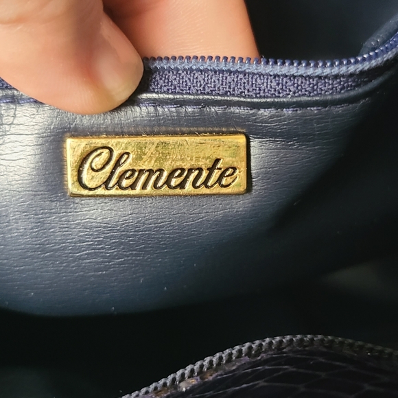 Vintage Blue "Snakeskin" Clutch By Clemente - Picture 13 of 13